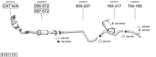 Sistema de gases de escape Vauxhall ASTRA Mk VI