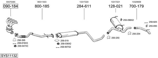 Sistema de gases de escape Vauxhall ASTRA Mk VI