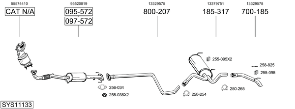 Sistema de gases de escape Vauxhall ASTRA Mk VI