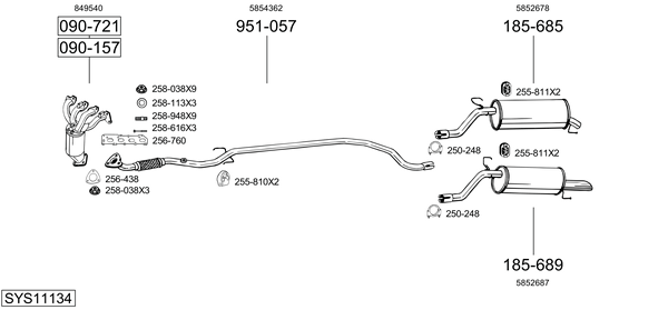 Sistema de gases de escape Opel CORSA D