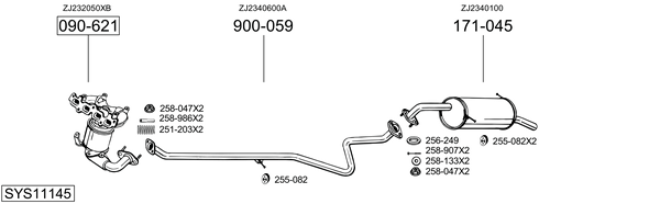 Sistema de gases de escape Mazda 2