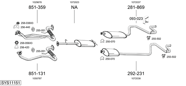 Sistema de gases de escape Ford TRANSIT Platform/Chassis