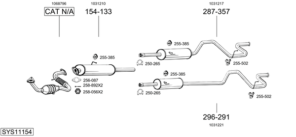Sistema de gases de escape Ford TRANSIT Platform/Chassis