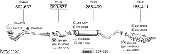 Sistema de gases de escape Opel VECTRA B Hatchback