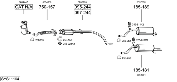 Sistema de gases de escape Opel CORSA D Hatchback Van
