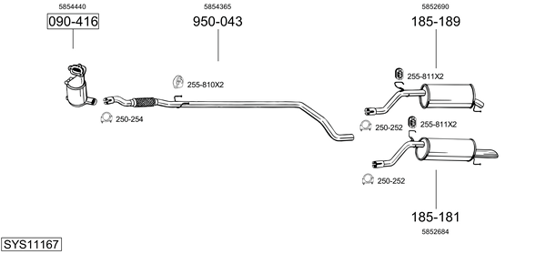 Sistema de gases de escape Opel CORSA D Hatchback Van