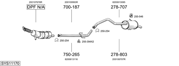 Sistema de gases de escape Renault KANGOO / GRAND KANGOO II
