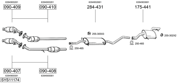 Sistema de gases de escape Mercedes-Benz VIANO