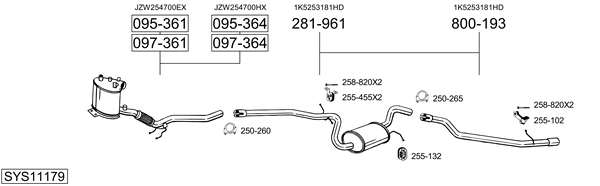 Sistema de gases de escape Vw GOLF VI Variant