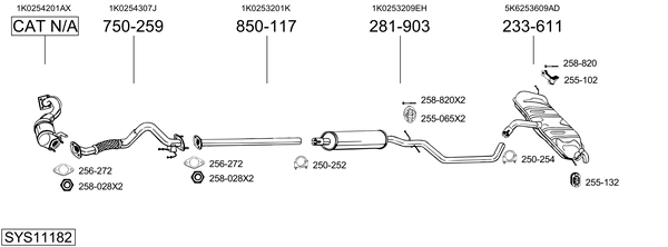 Sistema de gases de escape Vw GOLF VI