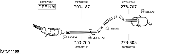 Sistema de gases de escape Renault KANGOO Express