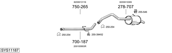 Sistema de gases de escape Renault KANGOO Express