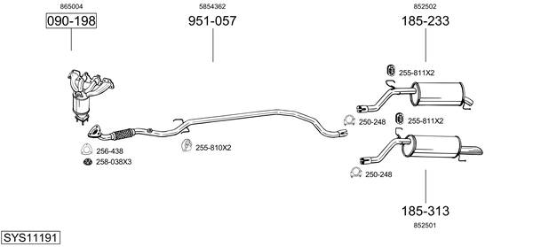Sistema de gases de escape Opel CORSA D