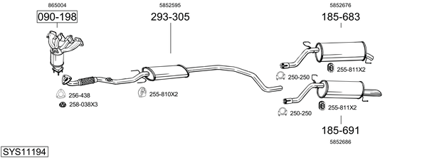 Sistema de gases de escape Opel CORSA D