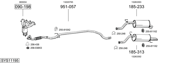 Sistema de gases de escape Vauxhall CORSA Mk III