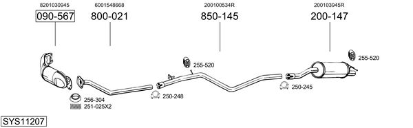 Sistema de gases de escape Dacia DUSTER