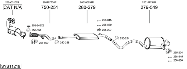 Sistema de gases de escape Renault MEGANE CC