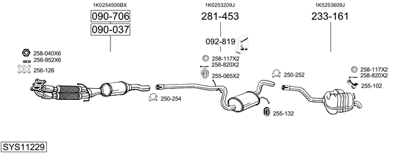 Sistema de gases de escape Vw GOLF V Variant