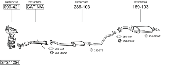 Sistema de gases de escape Kia RIO I Hatchback