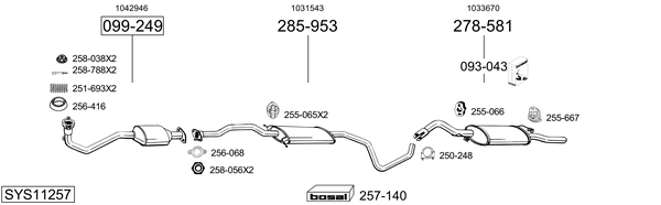 Sistema de gases de escape Ford ESCORT CLASSIC