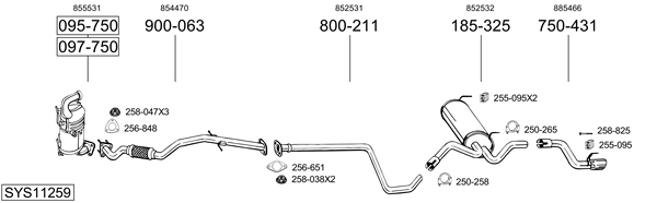 Sistema de gases de escape Opel ASTRA J Sports Tourer