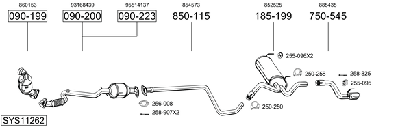 Sistema de gases de escape Opel ASTRA J Sports Tourer