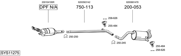 Sistema de gases de escape Renault CLIO III Grandtour