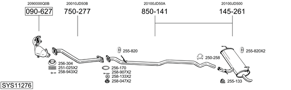 Sistema de gases de escape Nissan QASHQAI I