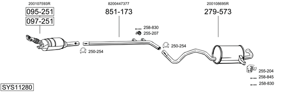 Sistema de gases de escape Renault MEGANE III Combi Van