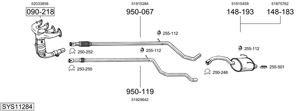 Sistema de gases de escape Fiat 500