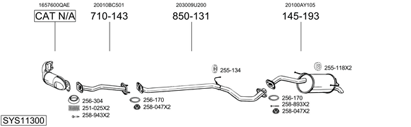 Sistema de gases de escape Nissan NOTE