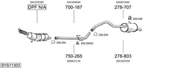 Sistema de gases de escape Renault KANGOO Express