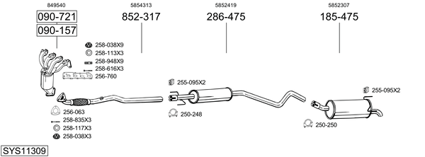 Sistema de gases de escape Opel ASTRA H Estate