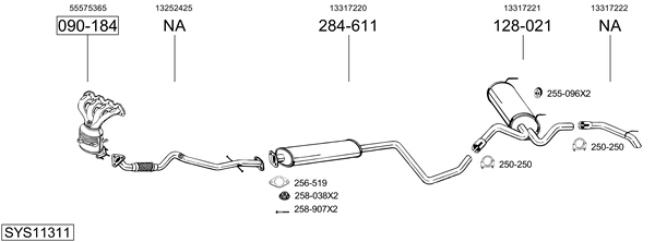 Sistema de gases de escape Chevrolet CRUZE