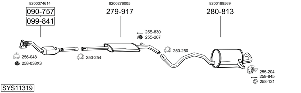 Sistema de gases de escape Renault MEGANE II Estate Van