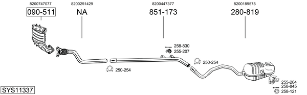 Sistema de gases de escape Renault MEGANE II