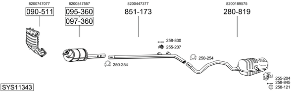 Sistema de gases de escape Renault MEGANE II Coupé-Cabriolet