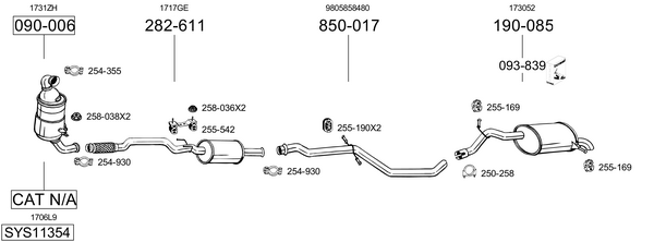 Sistema de gases de escape Peugeot 407 SW Estate Van