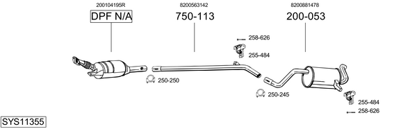 Sistema de gases de escape Renault CLIO III Hatchback Van