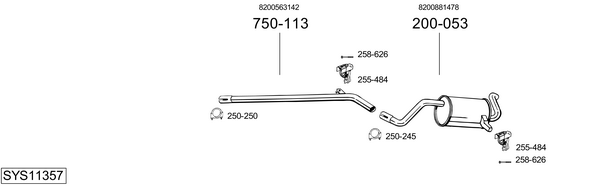 Sistema de gases de escape Renault MODUS / GRAND MODUS