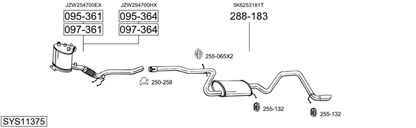Sistema de gases de escape Vw GOLF PLUS Van