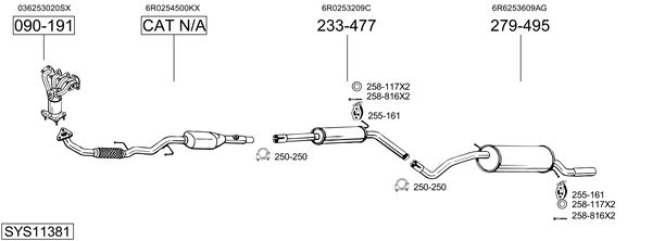 Sistema de gases de escape Vw POLO Van