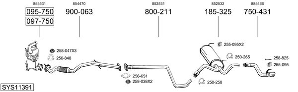 Sistema de gases de escape Opel ASTRA J Sports Tourer