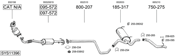 Sistema de gases de escape Opel ASTRA J Sports Tourer