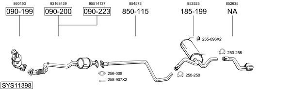 Sistema de gases de escape Opel ASTRA J GTC
