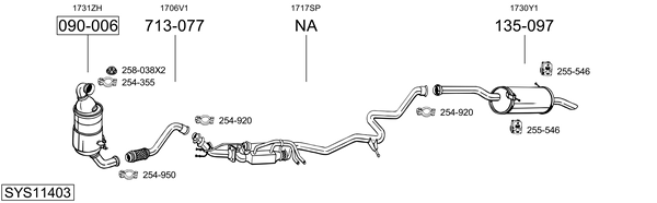 Sistema de gases de escape Peugeot PARTNER Box Body/MPV