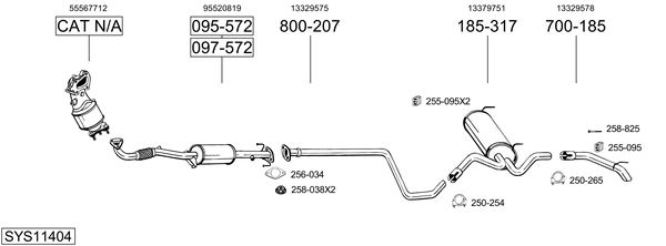 Sistema de gases de escape Vauxhall ASTRA Mk VI