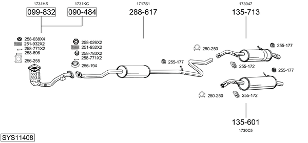 Sistema de gases de escape Citroën C3 I