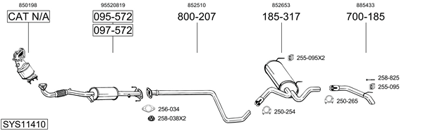 Sistema de gases de escape Opel ASTRA J GTC