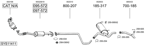Sistema de gases de escape Opel ASTRA J GTC